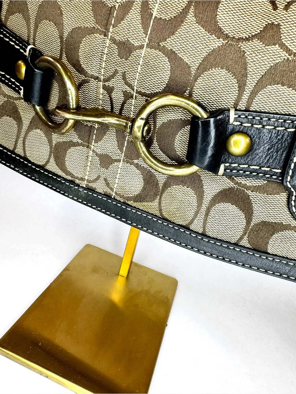 AUTHENTIC 2007 Y2K Coach Ergo Signature Belted Flap Shoulder Bag 11277 - Picture 6 of 16